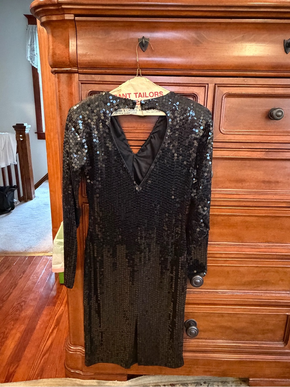 Vintage SHOMAX Originals Black Sequin Cocktail Party Dress Size M - Picture 2 of 5